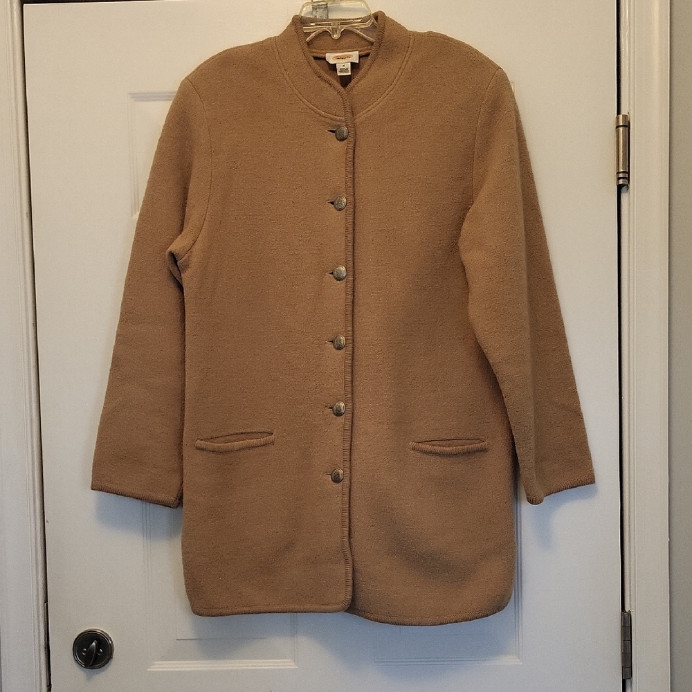 Talbots Tan Women's Size M Cardigan Sweater